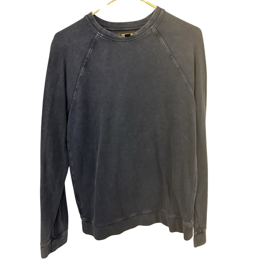 Nordstrom‎ Waffle Knit Sweatshirt Thermal Long Sleeve Shirt Men's Small Navy